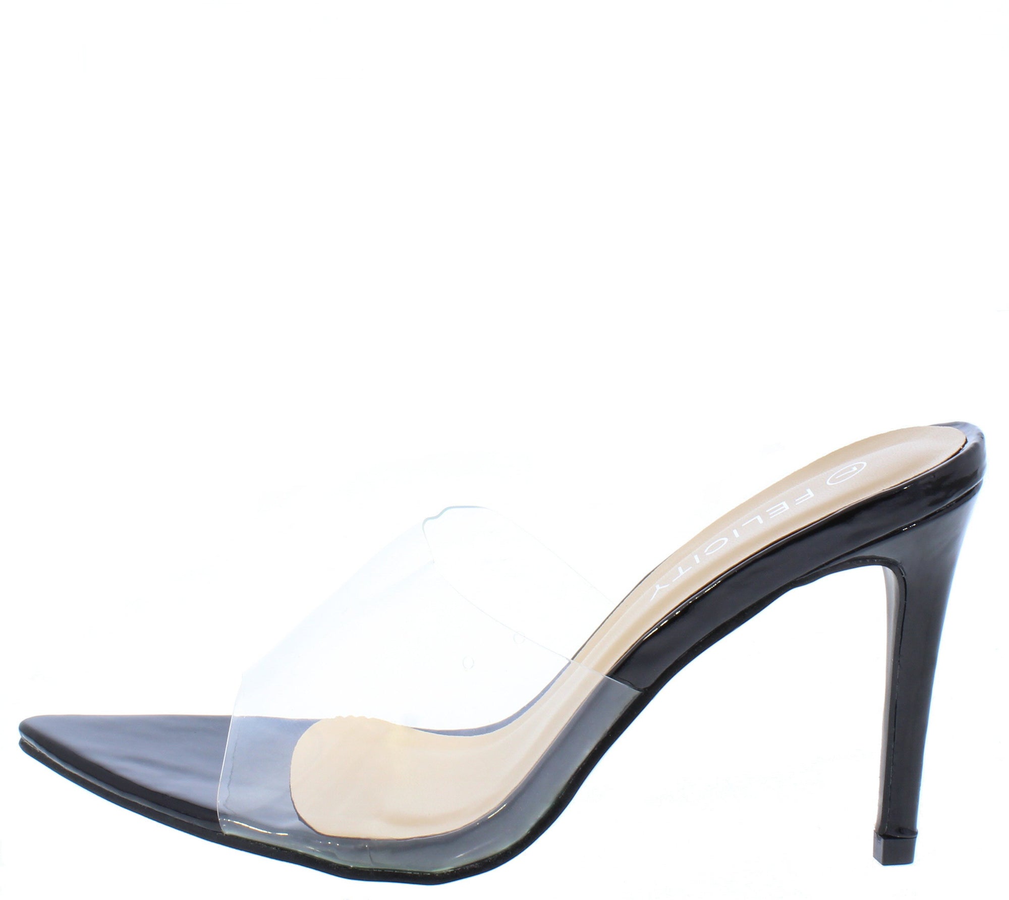 black lucite heels