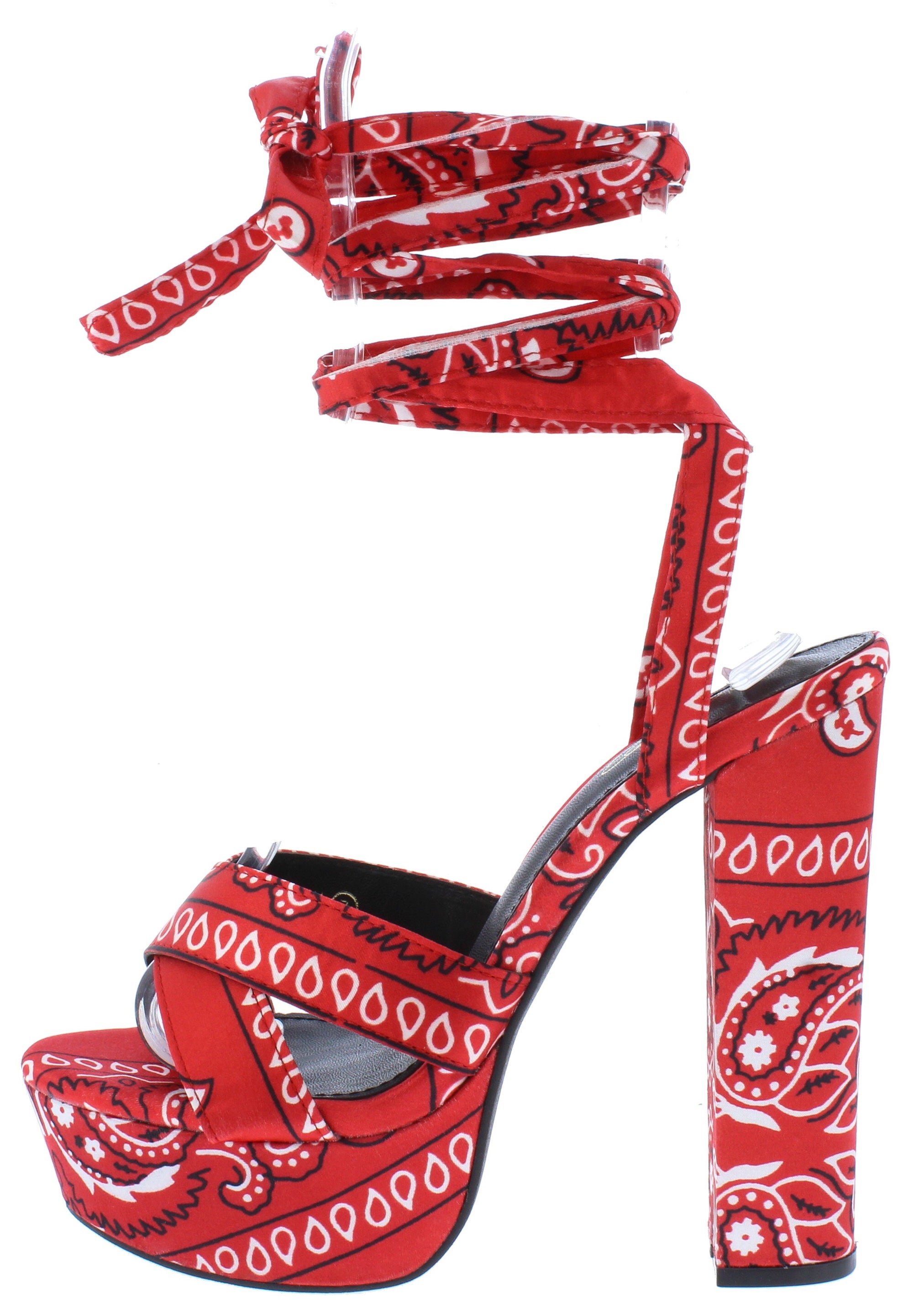 red bandana heels