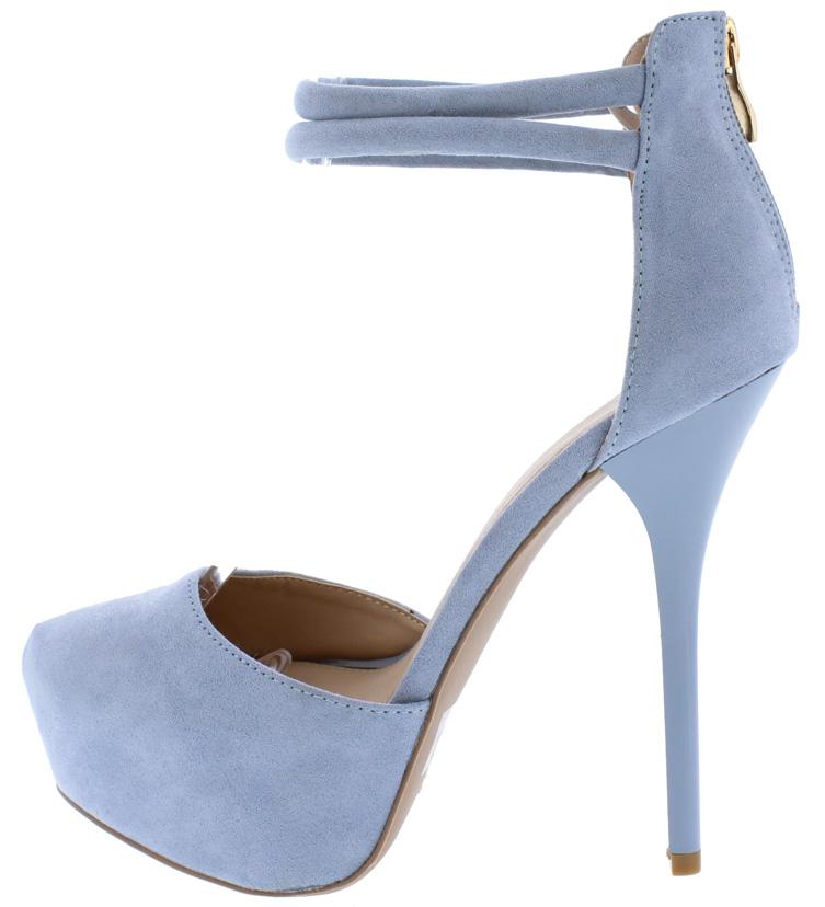 blue suede platform heels