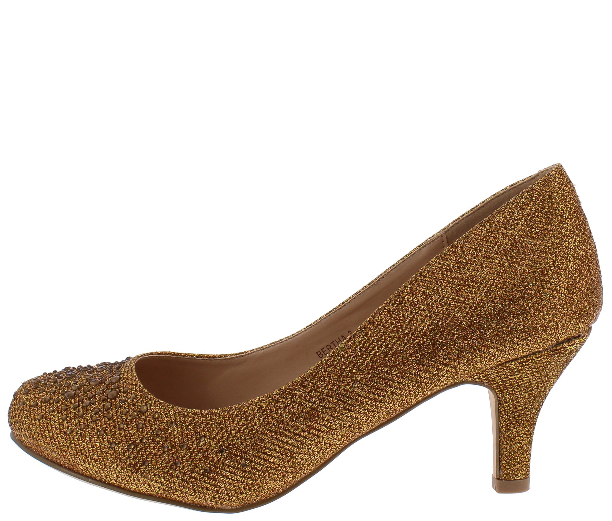 bronze shoes low heel