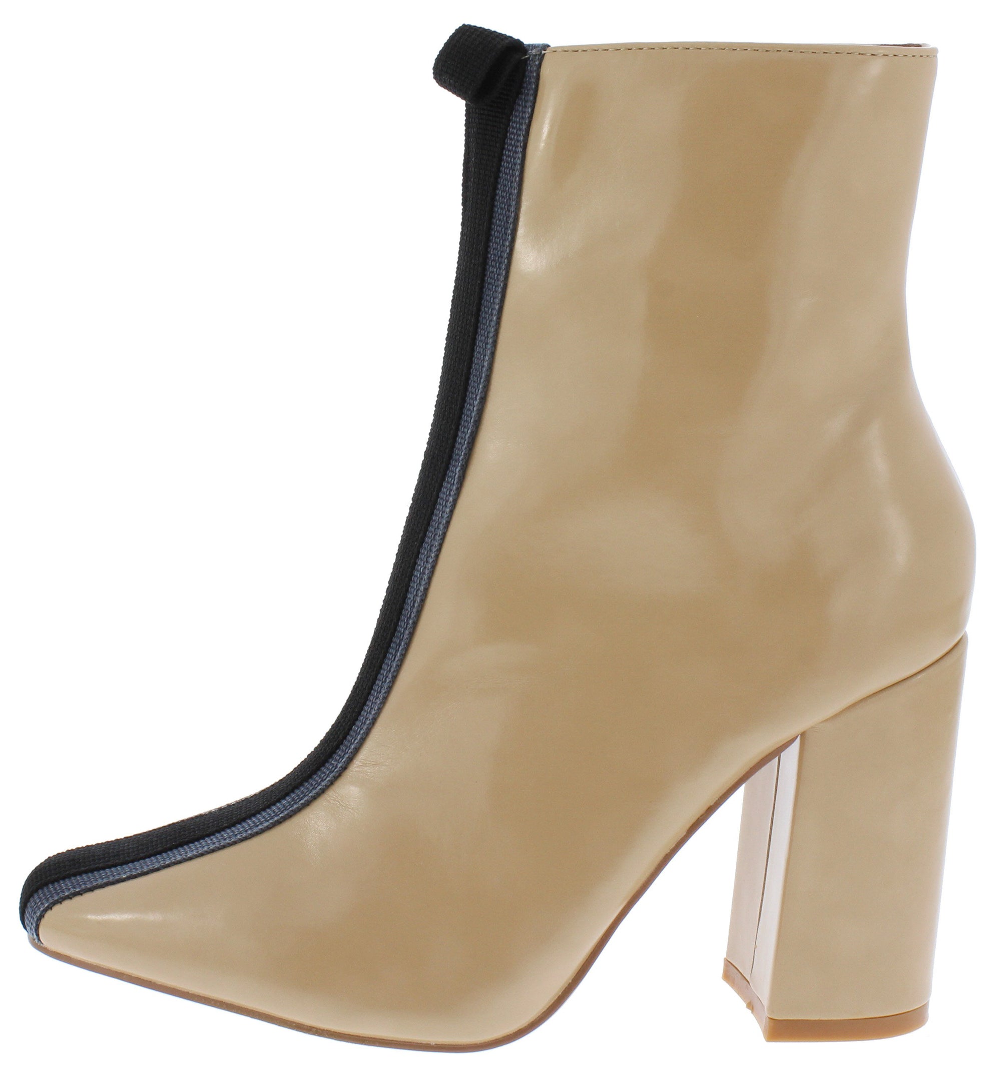 nude patent leather boots