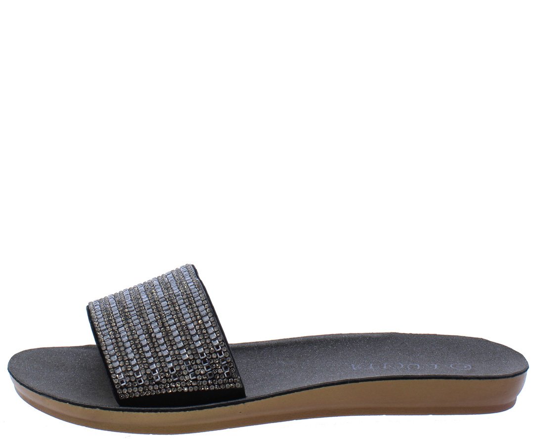 black sparkly slides