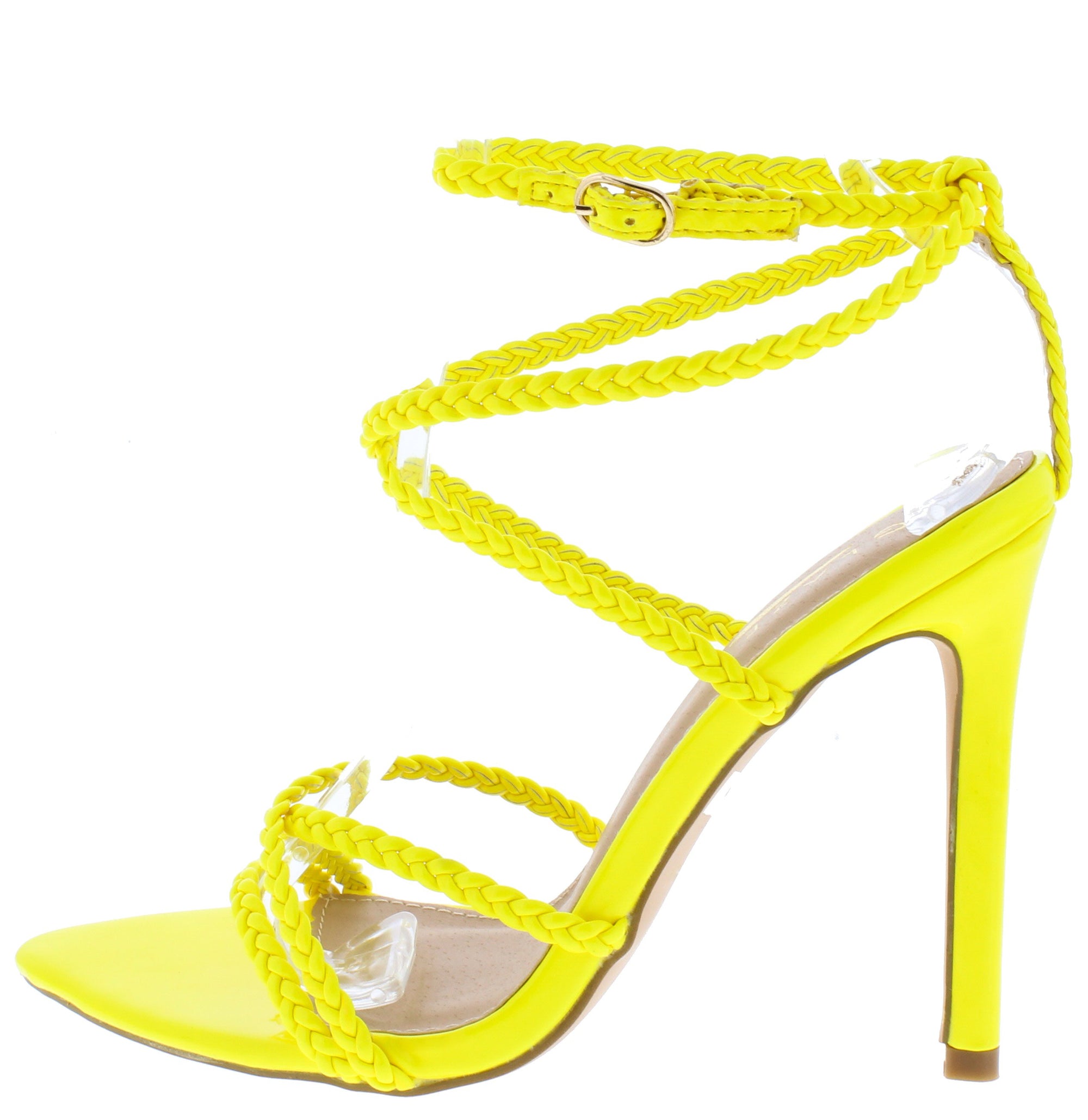 neon yellow and black heels