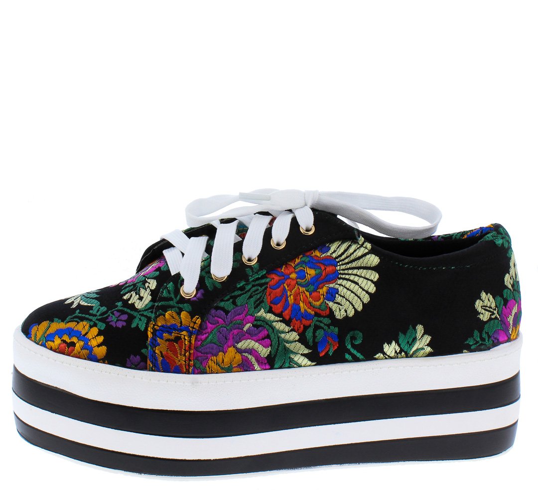 black embroidered shoes