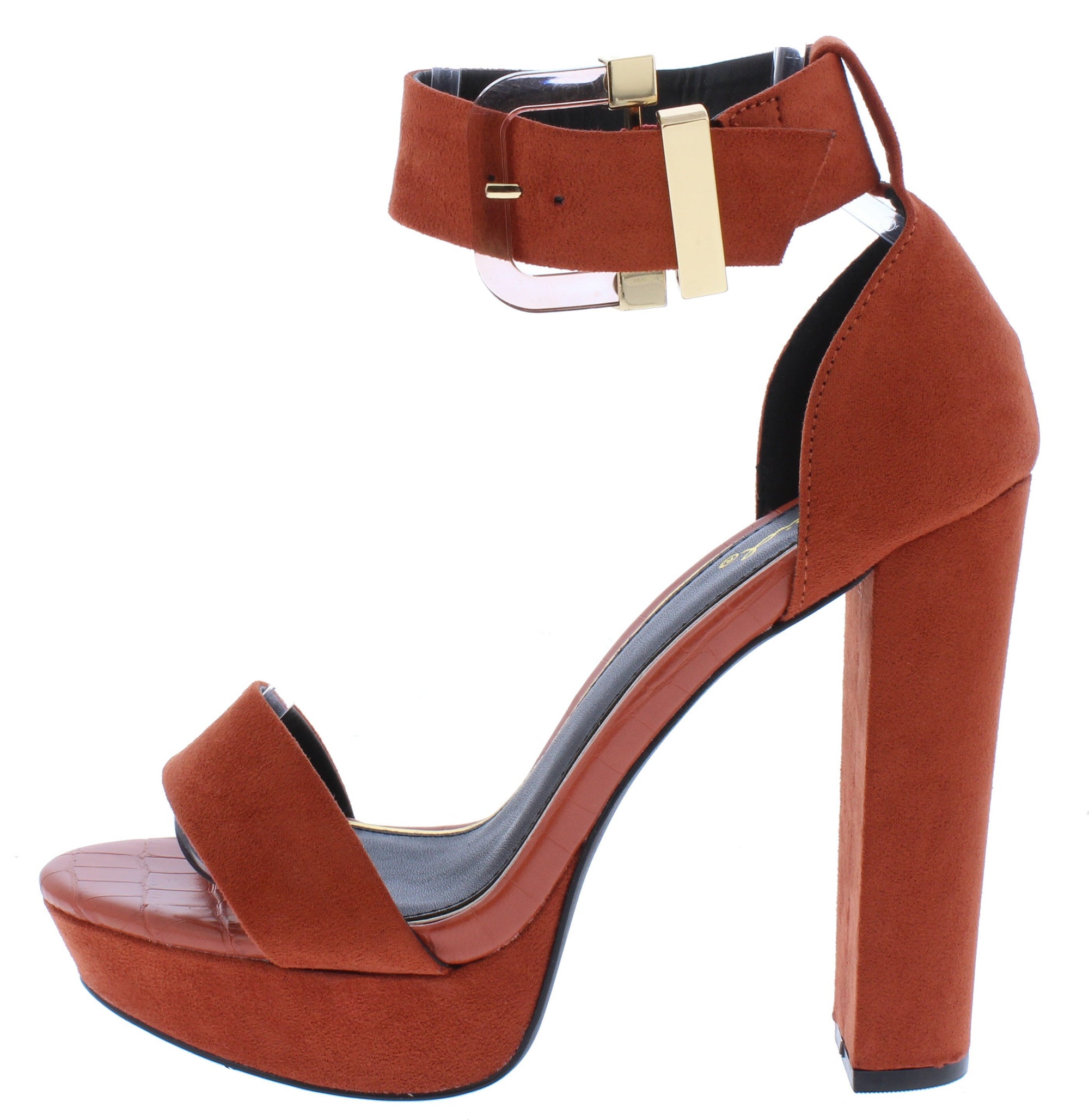 low platform block heels