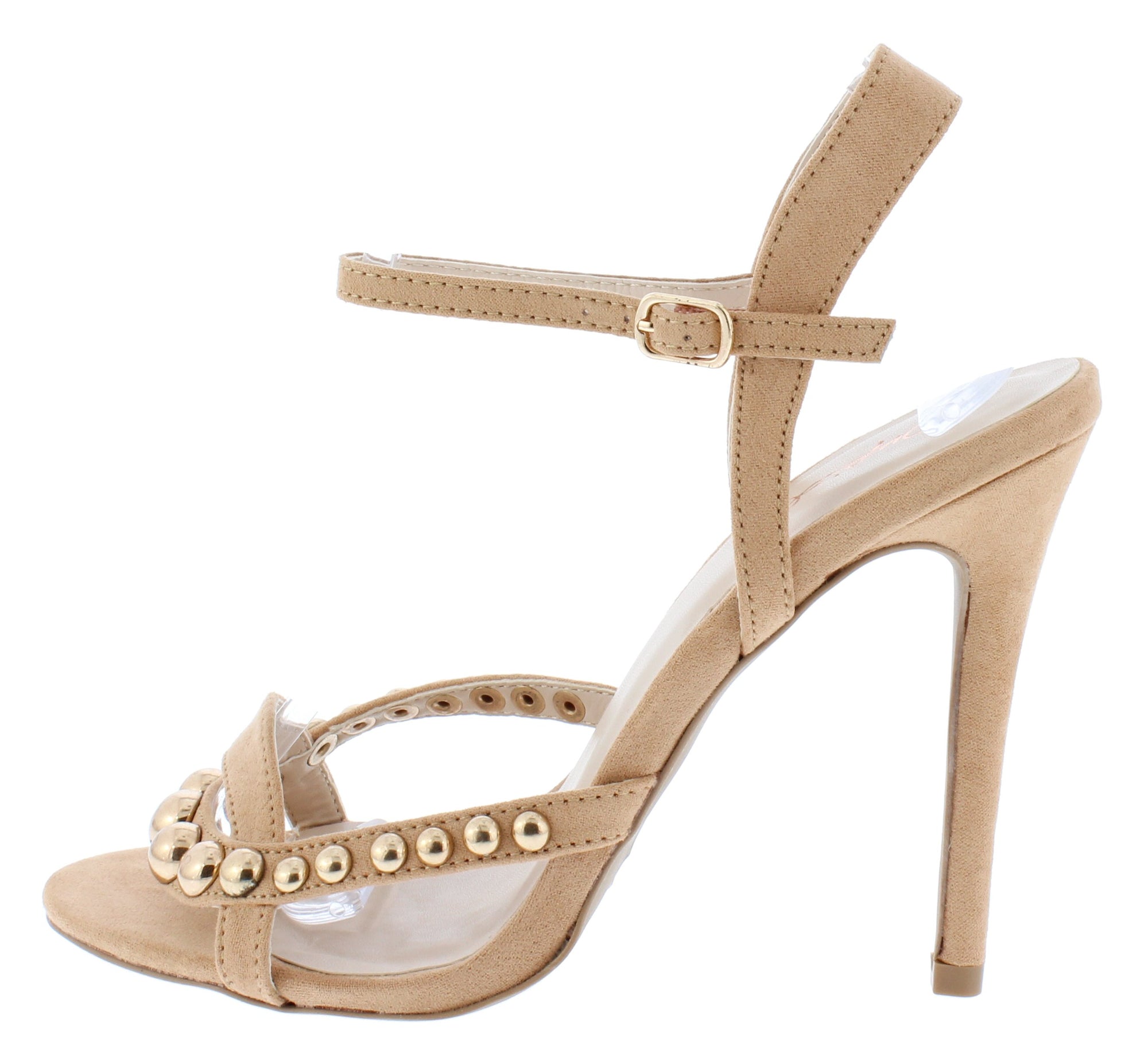 blush studded heels