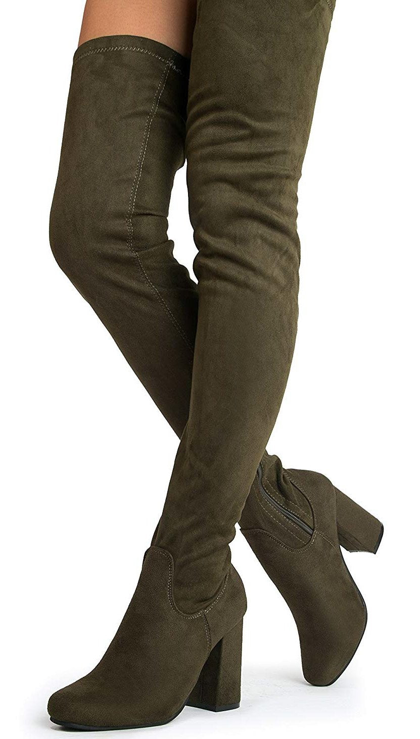 Elantra01th Olive Chunky Heel Thigh High Boots $. – Wholesale Fashion  Shoes