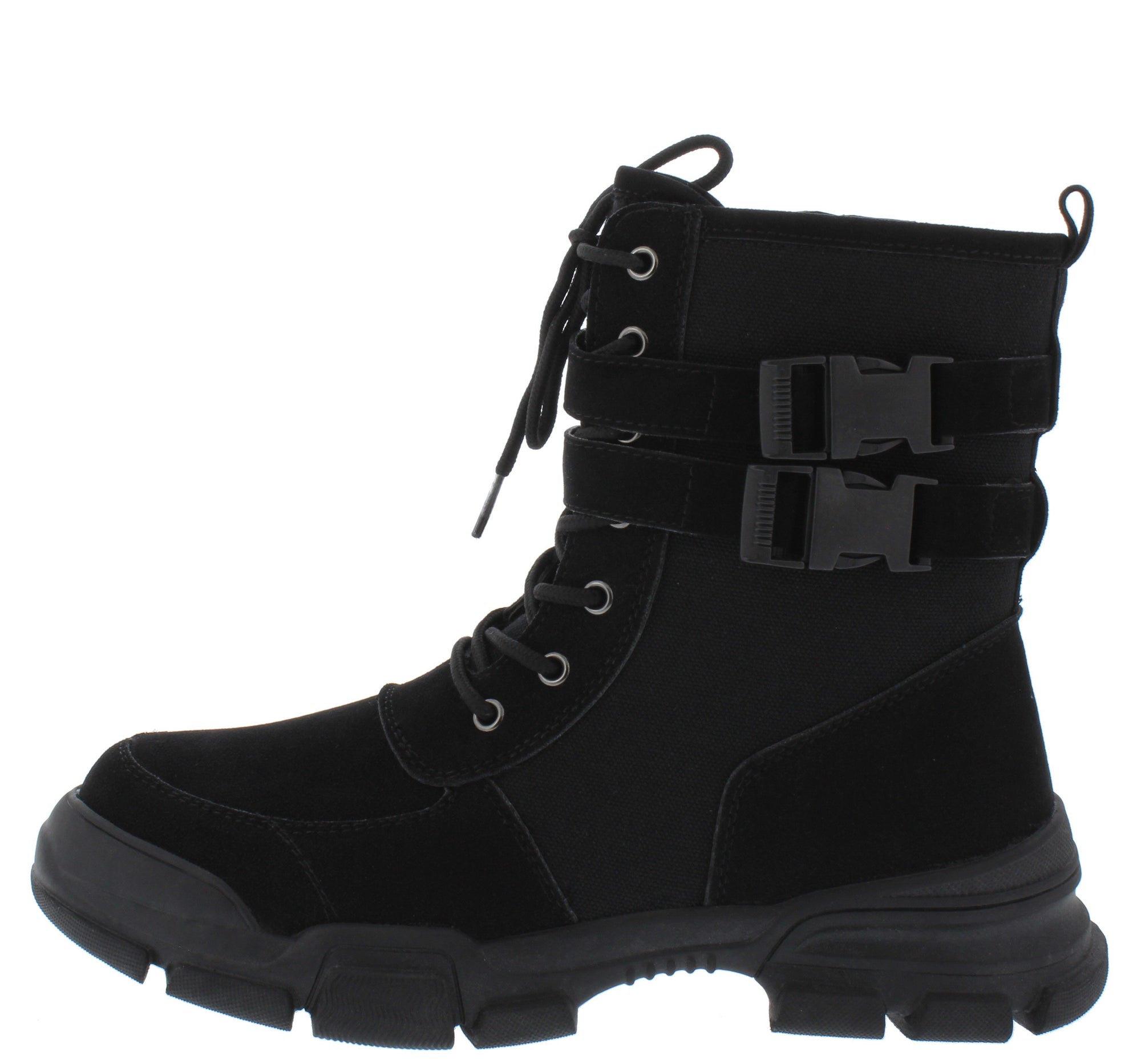 black buckle combat boots