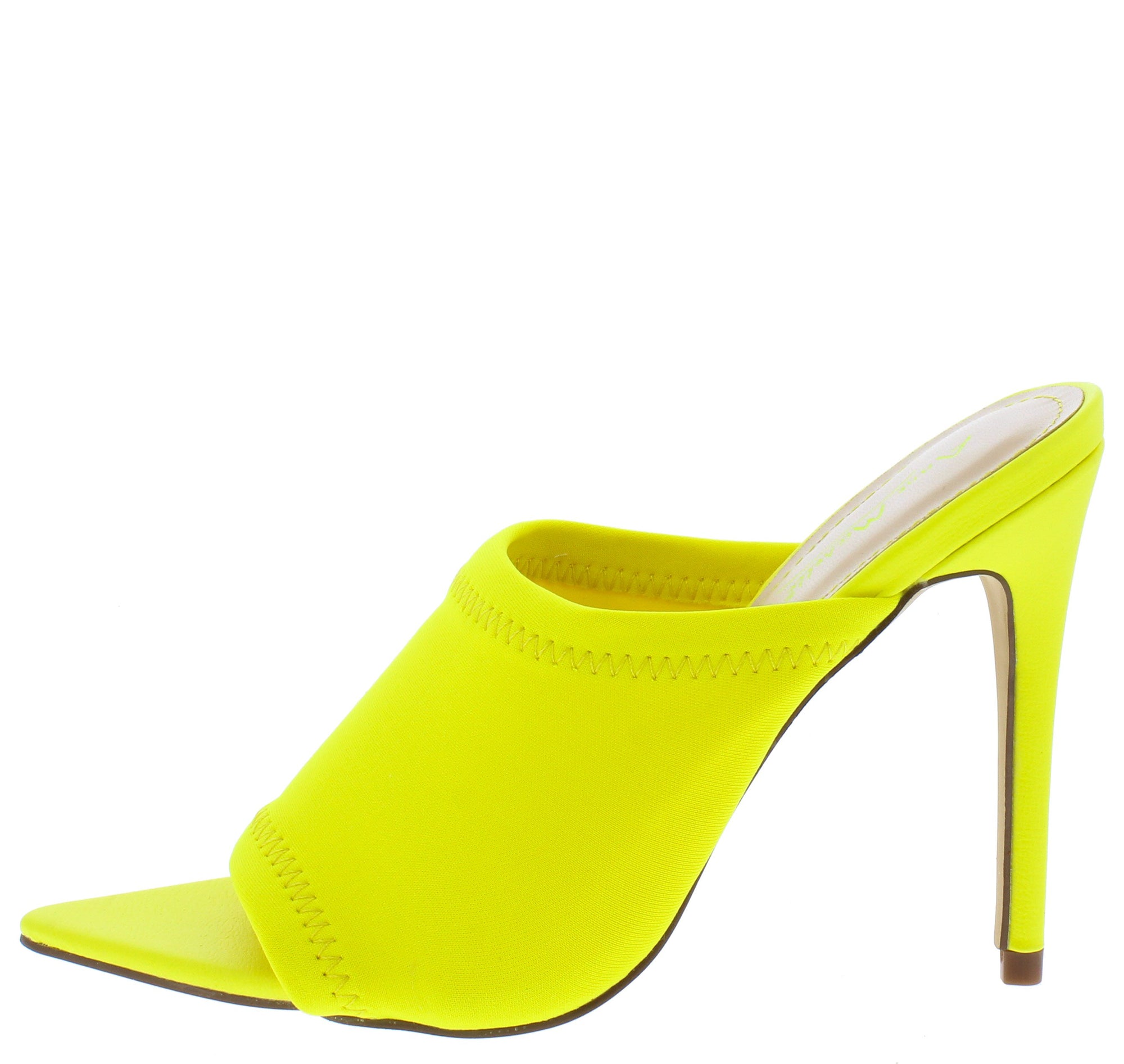 neon yellow stilettos