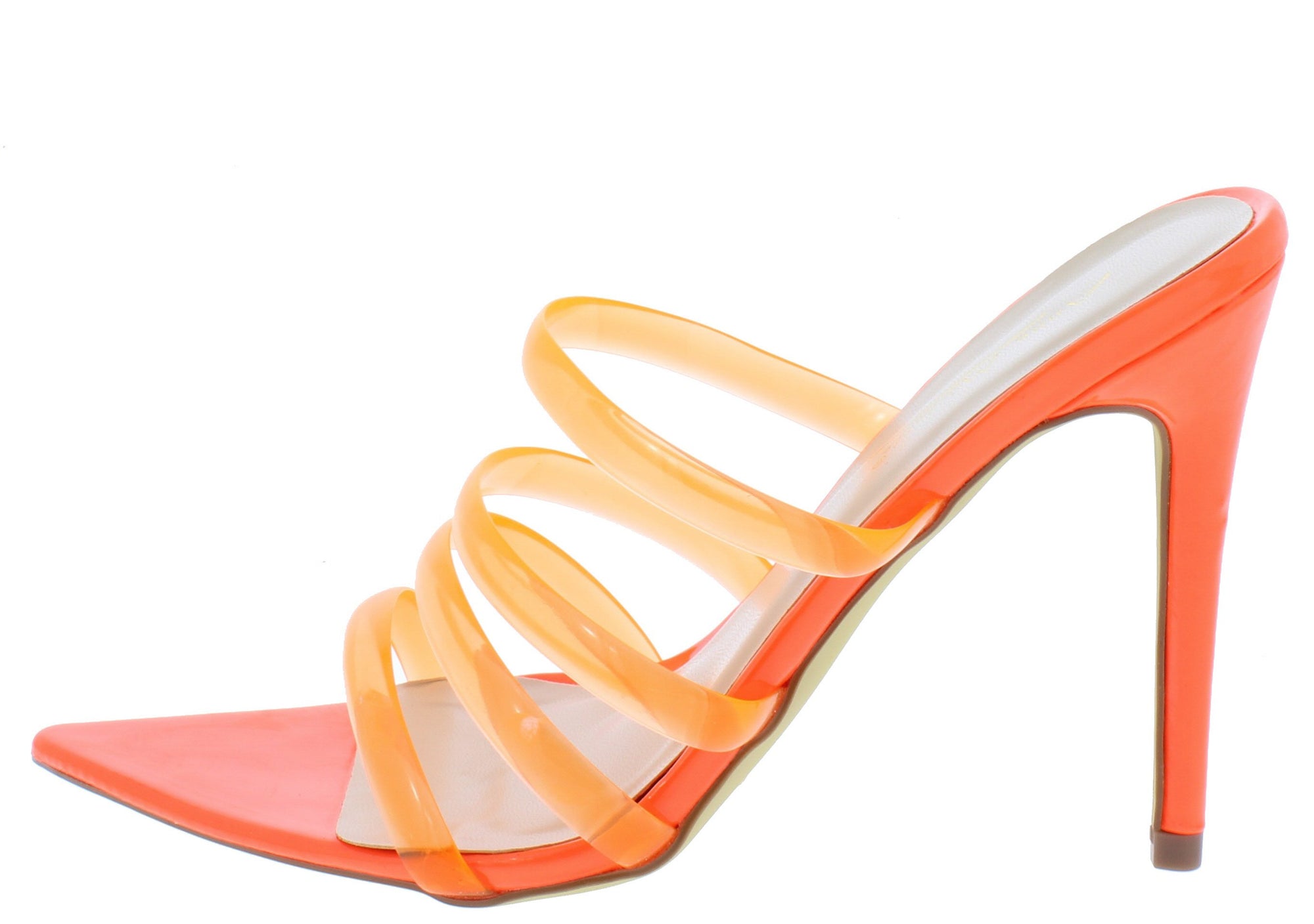 orange mule heels