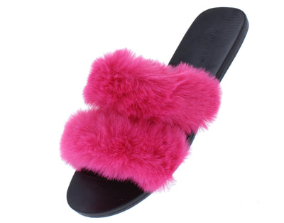 pink fur shoes