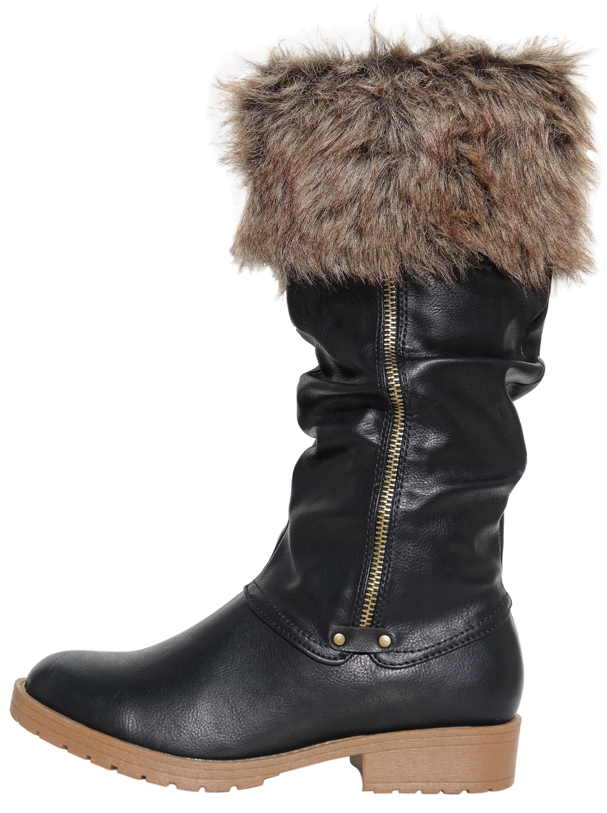 faux fur cuff boots
