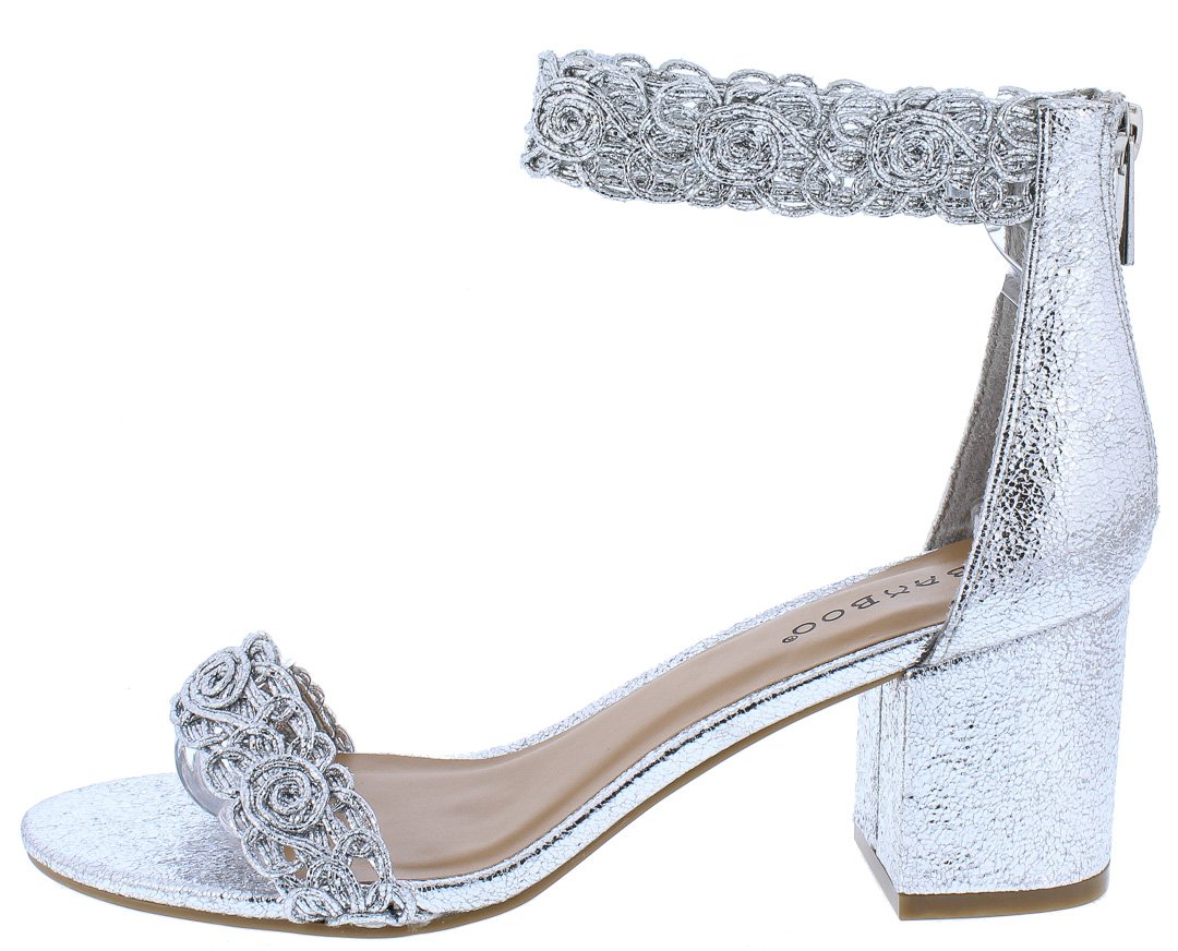 short heels silver