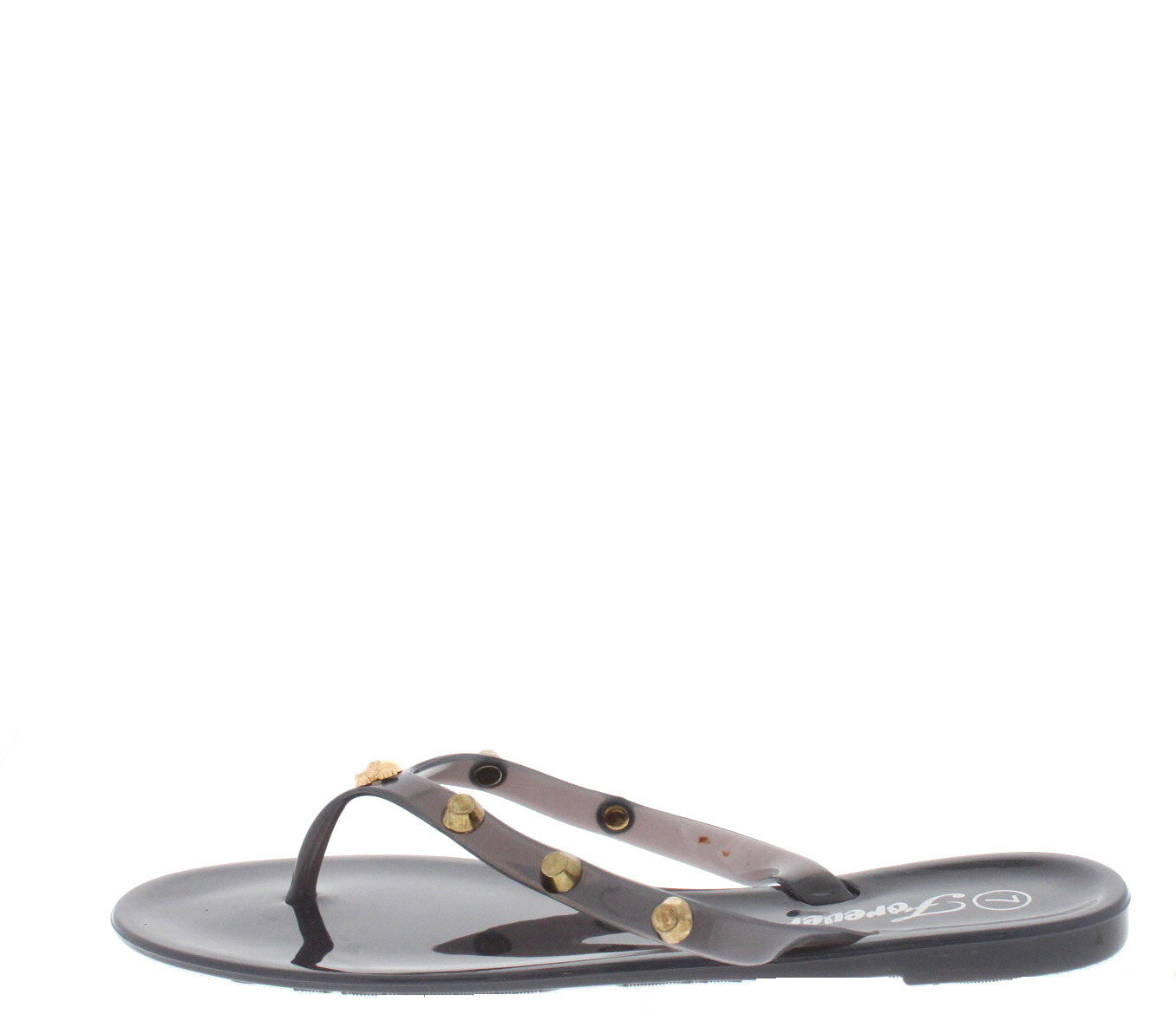 black jelly flip flops