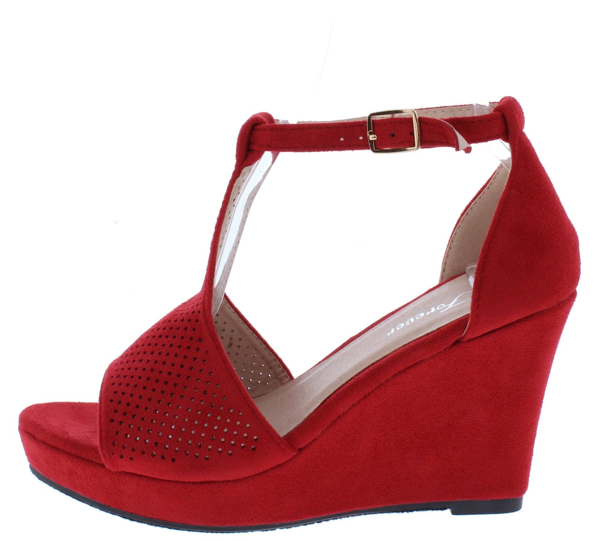 cute red wedge sandals