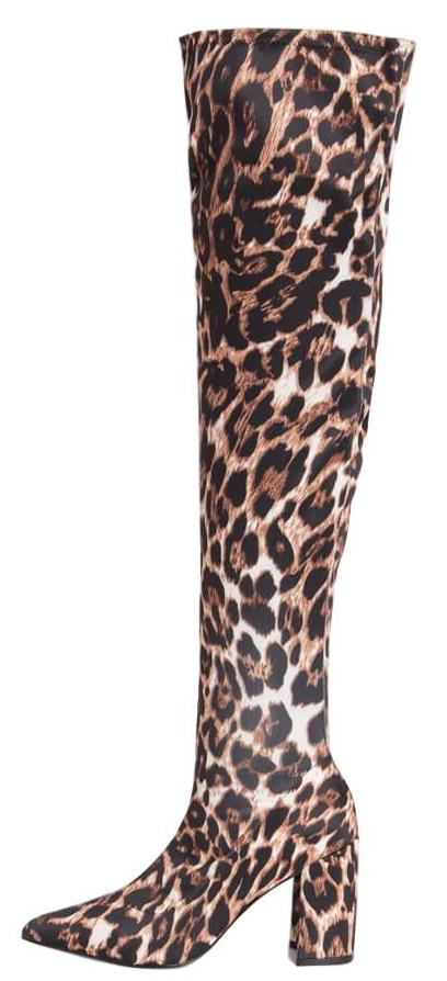 white leopard boots