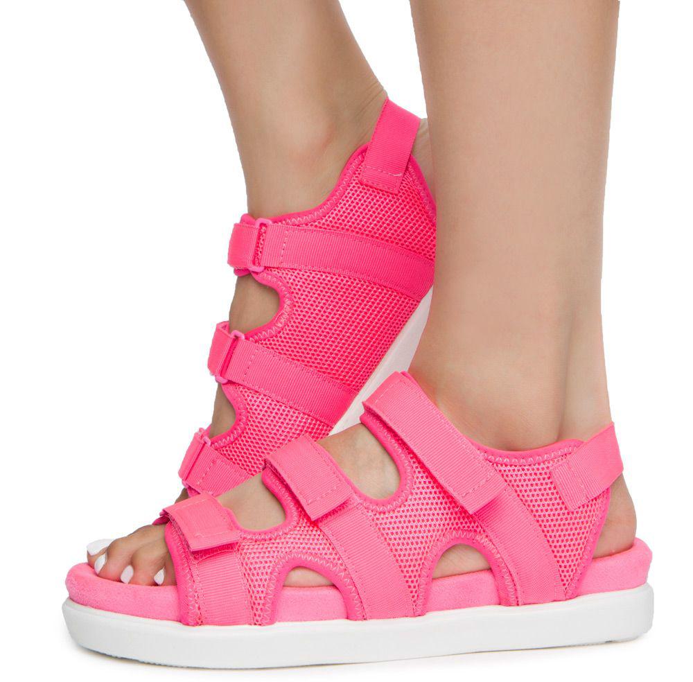 neon pink wedges