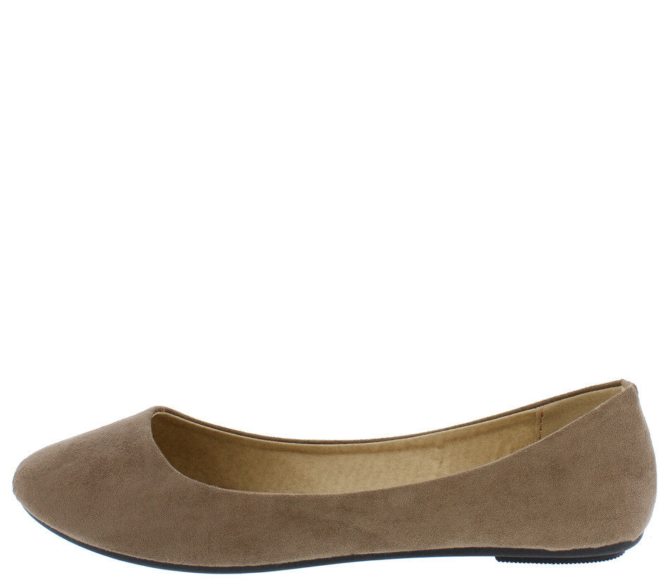 Lady02 Taupe Suede Full Coverage Ballet Flat Shoes Only $10.88.