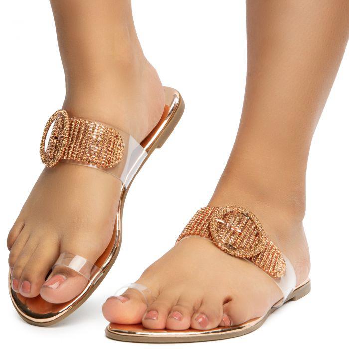 womens sandals rose gold