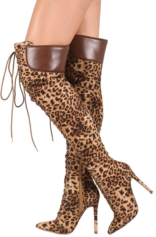 leopard over the knee boots