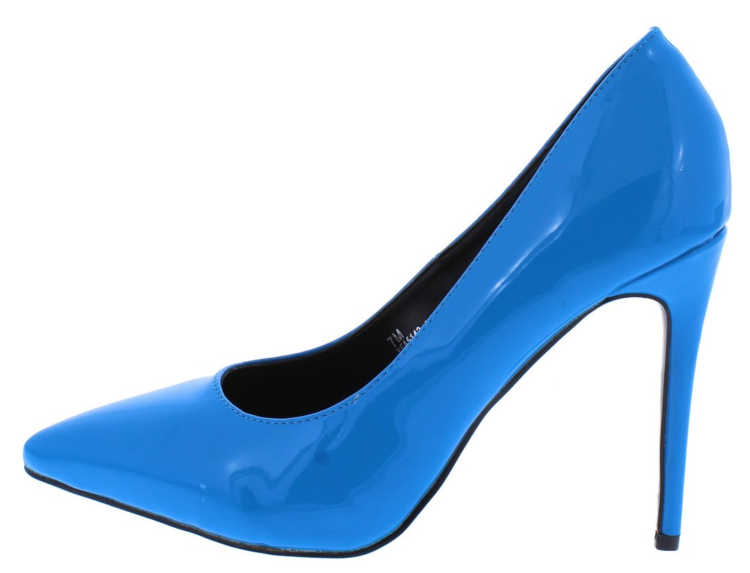 neon blue pumps