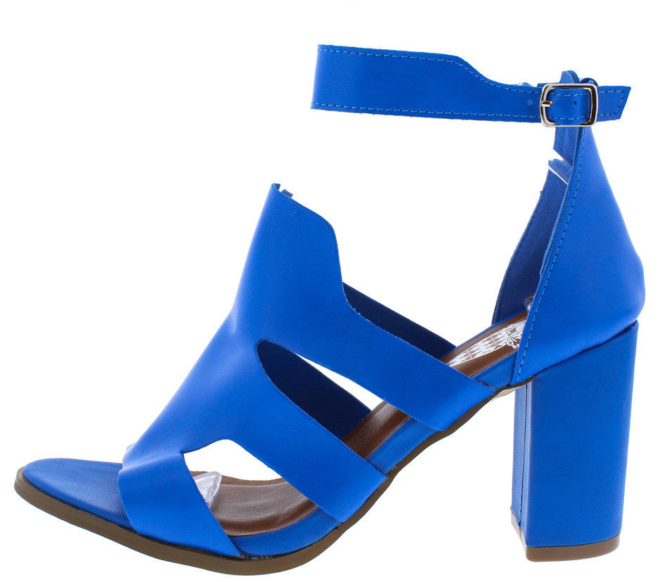 Royal Blue Block Heels