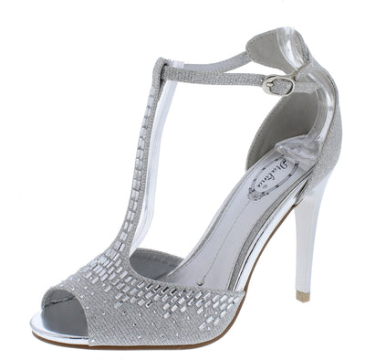 silver sparkly stilettos