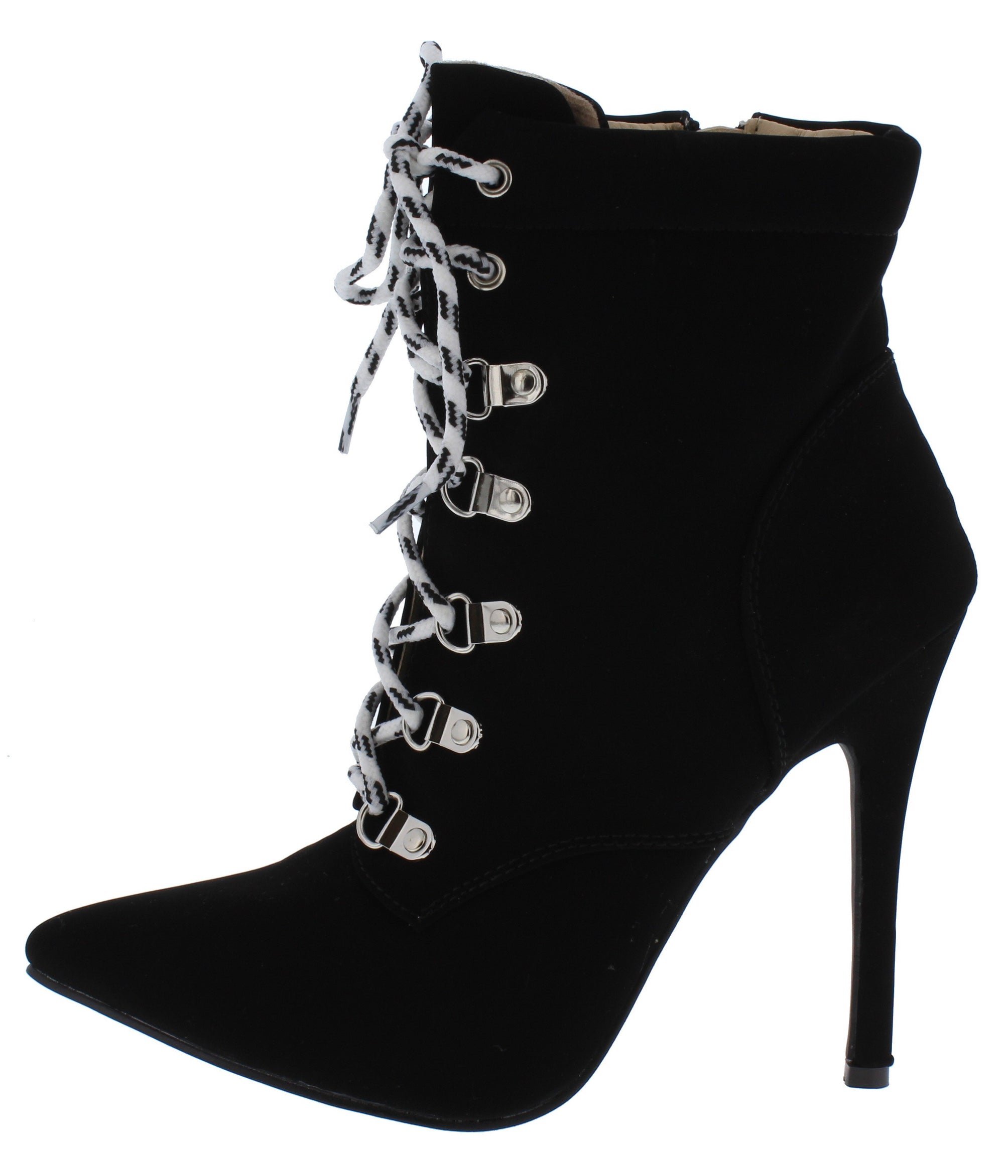 lace up stiletto booties