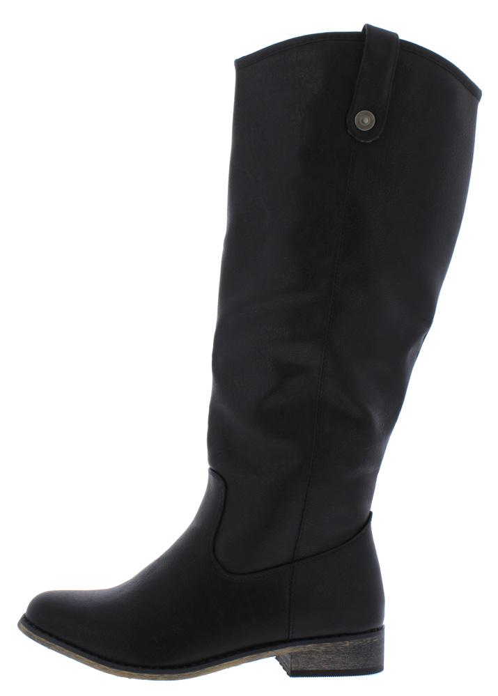 almond toe knee high boots