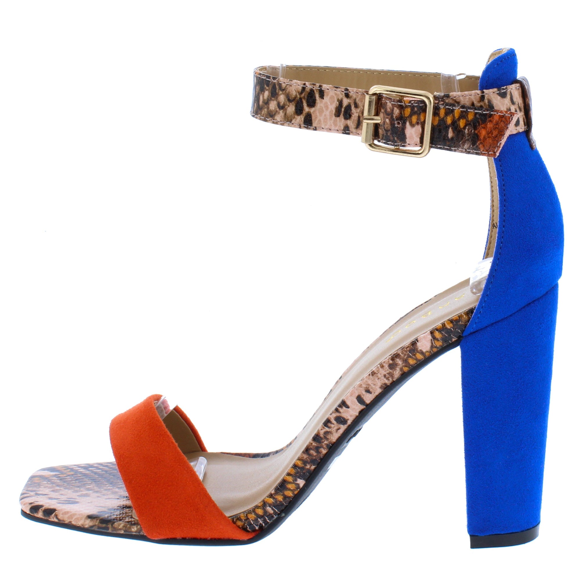 orange and blue heels
