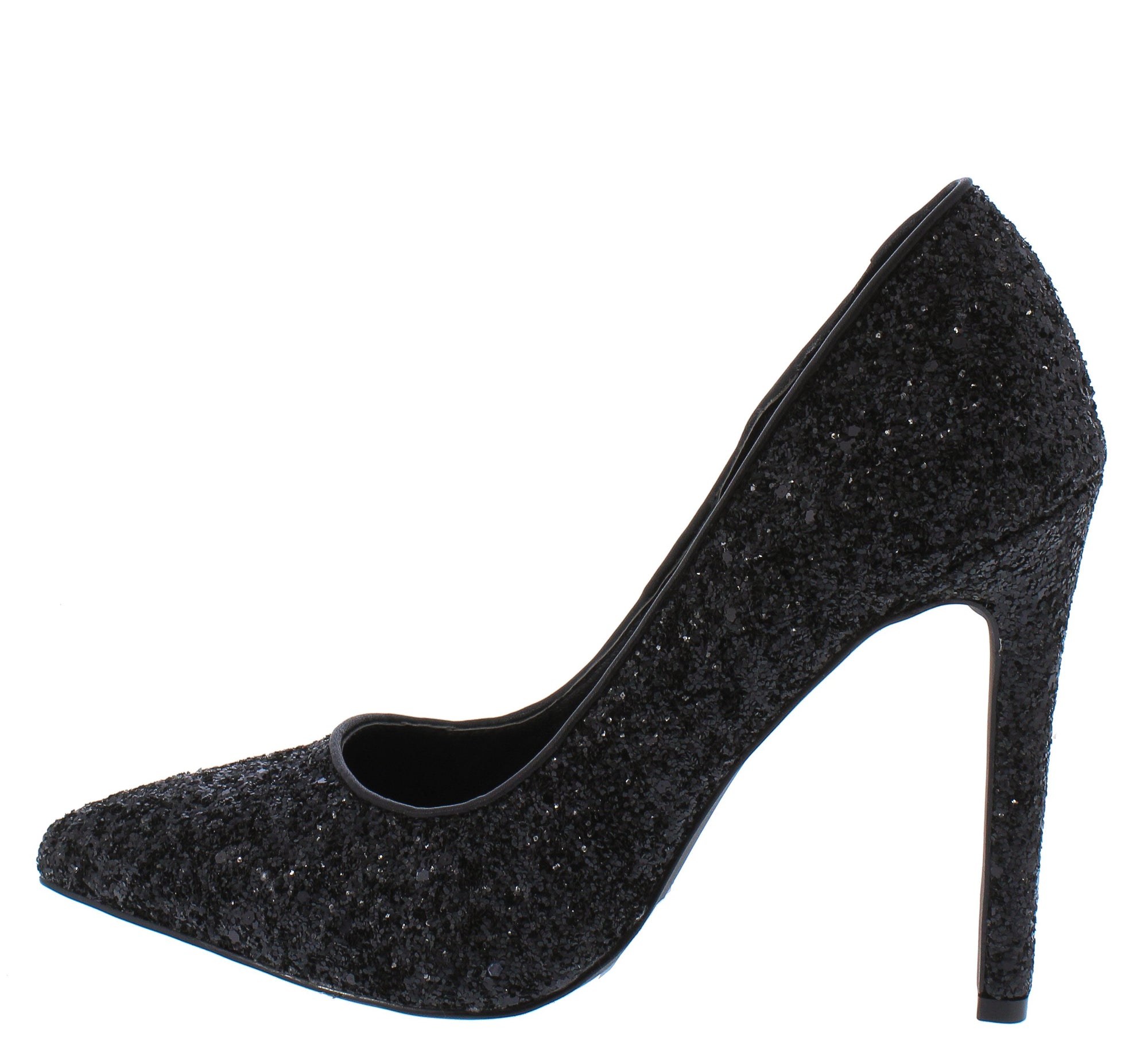 black glitter shoes heels
