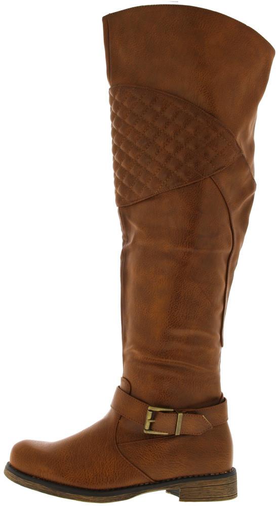 Zoey8w Cognac Quilted Riding Boots From 