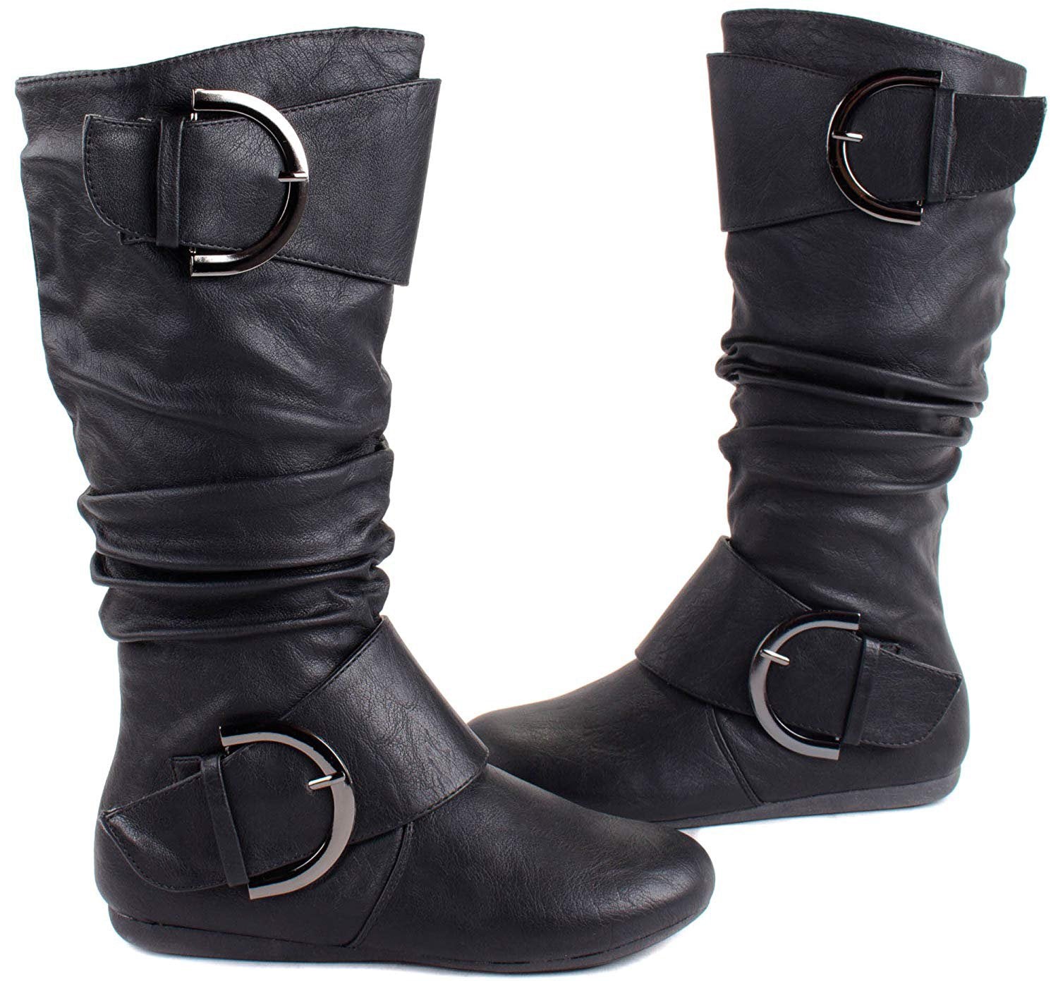half calf black boots