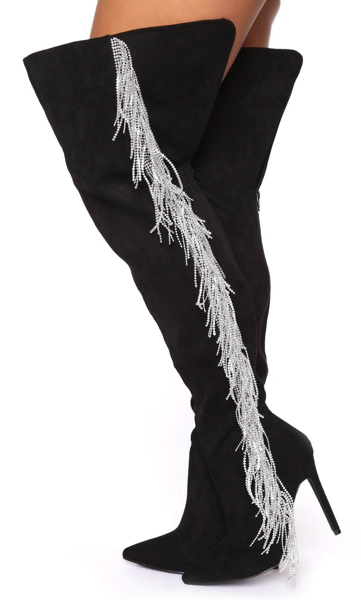fringe over the knee boots