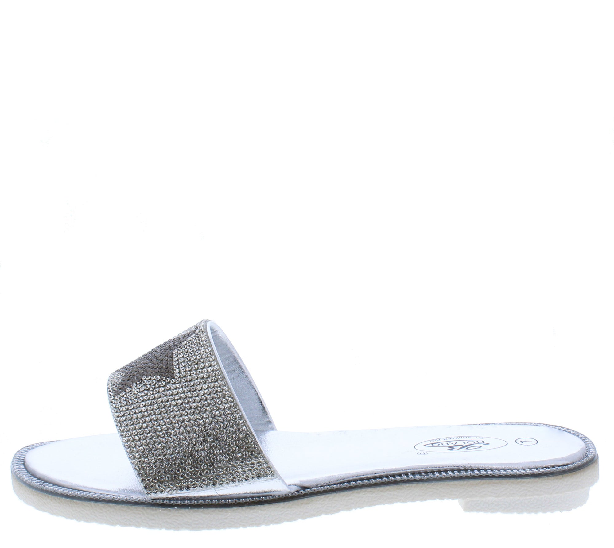 Isabella021 Silver Star Rhinestone Flat 