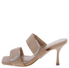 Puffy Nude Square Open Toe Dual Strap Slide Heel - Wholesale Fashion Shoes
