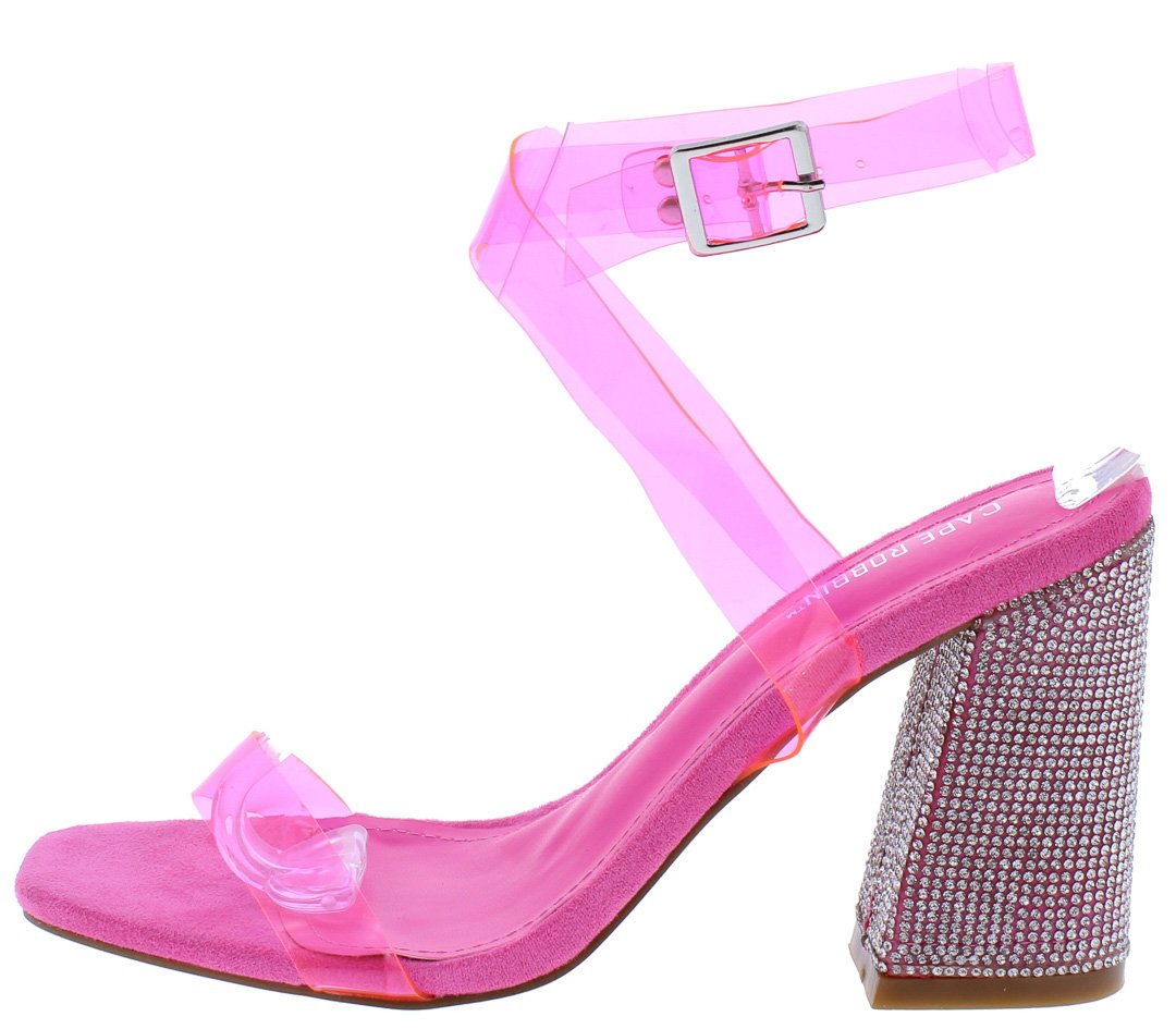 pink rhinestone heels