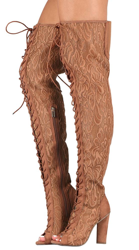 mocha thigh high boots