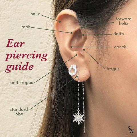 Simple Style Body Piercing Jewelry Tragus Helix Earrings Forward