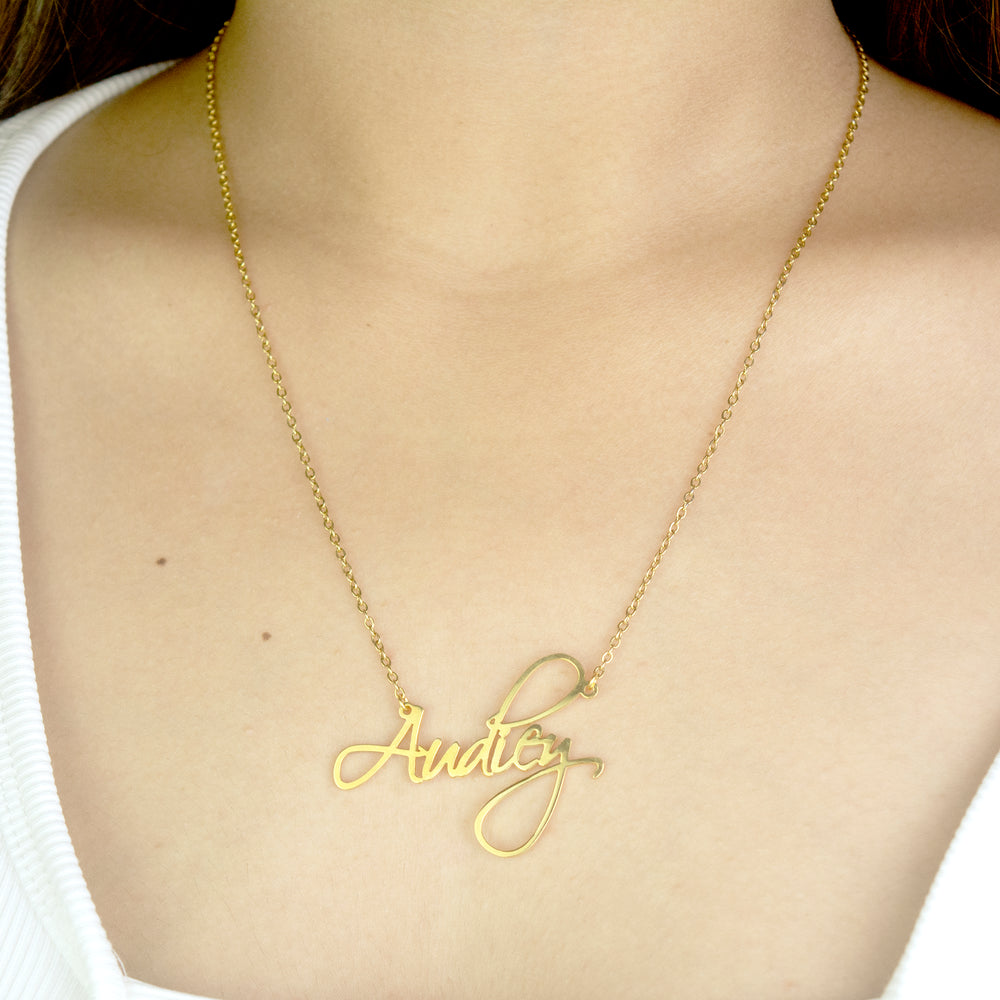 Sterling Silver Name Necklace in English - Angel Script, Jewelry