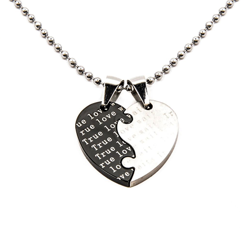 True Love Waits Necklace with Initial and Mother of Pearl