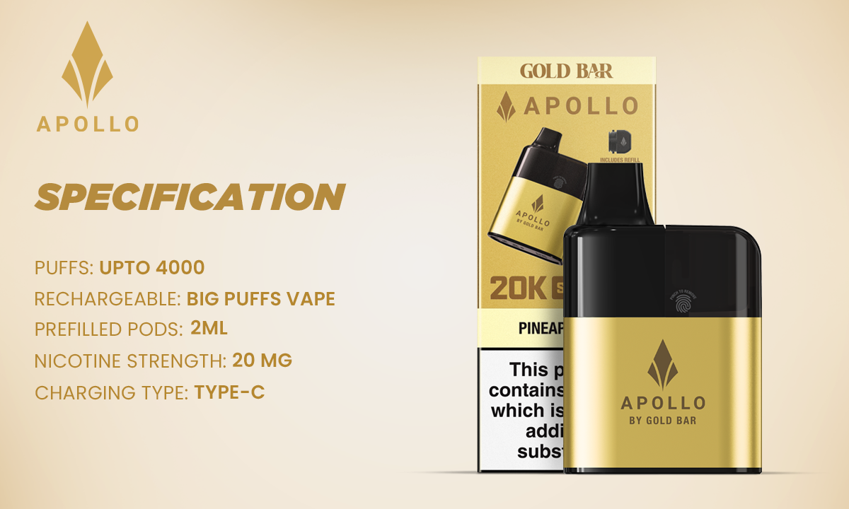 Gold Bar Apollo 20k Vape Kit