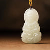 Natural White Jade Guanyin Buddha Healing Pendant - FengshuiGallary