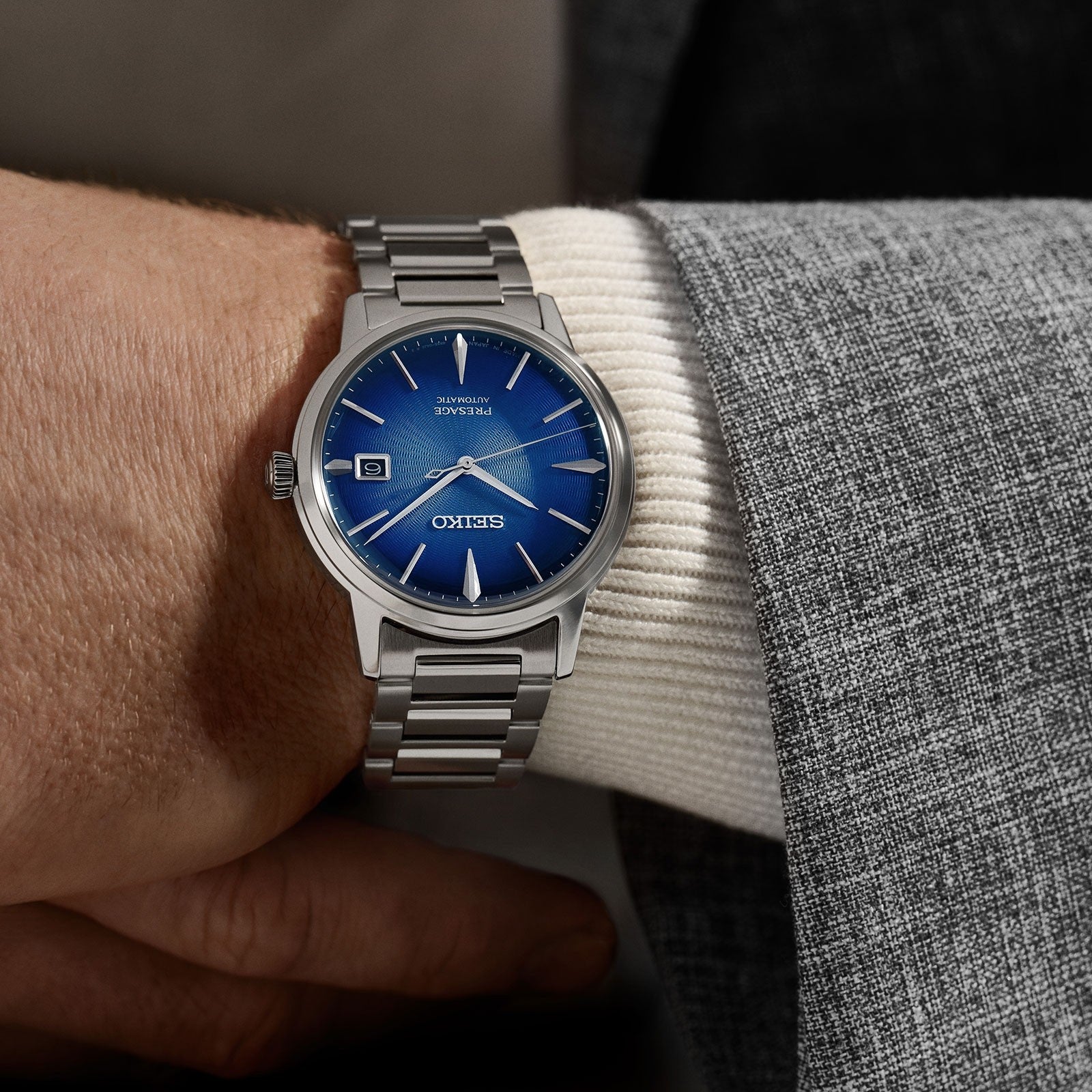 Seiko Presage Cocktail Time The Aviation Automatic Blue Dial Bracelet –  Gems Jewellers
