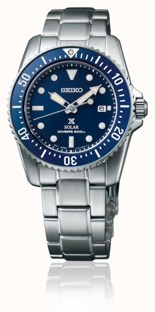 Seiko Prospex Compact Solar 38mm Blue Dial Bracelet Watch – Gems Jewellers