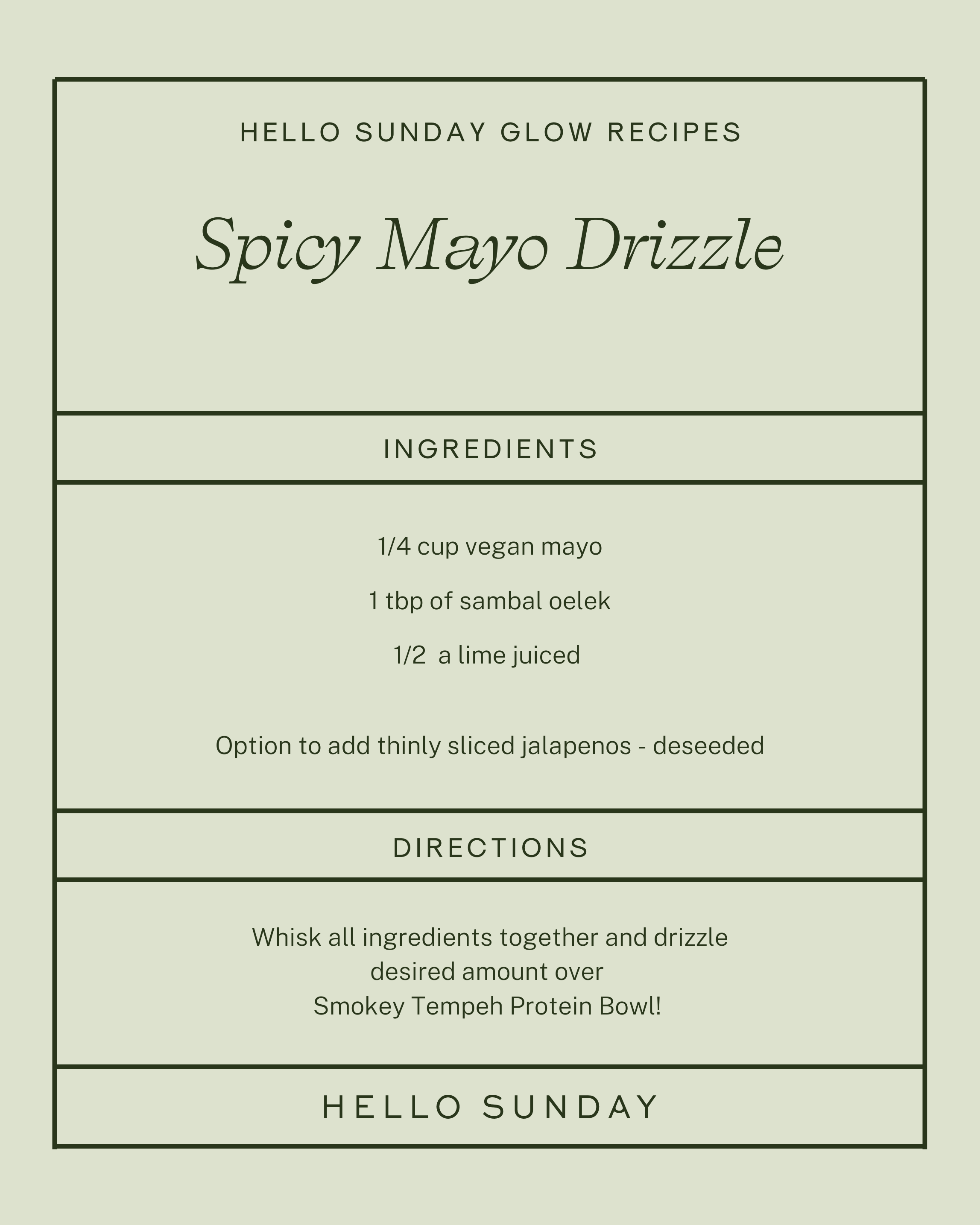 Spicy Mayo Drizzle recipe card