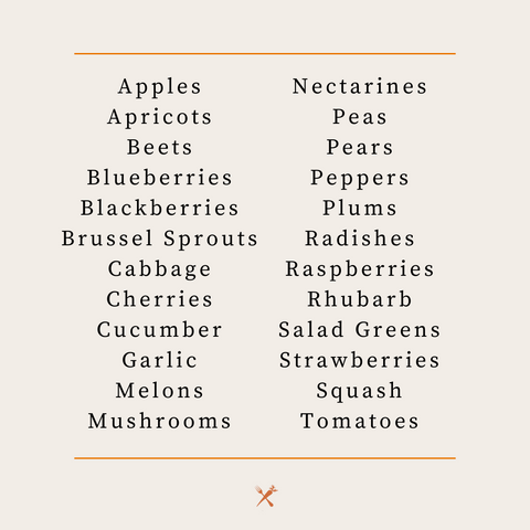 August Seasonal Produce List