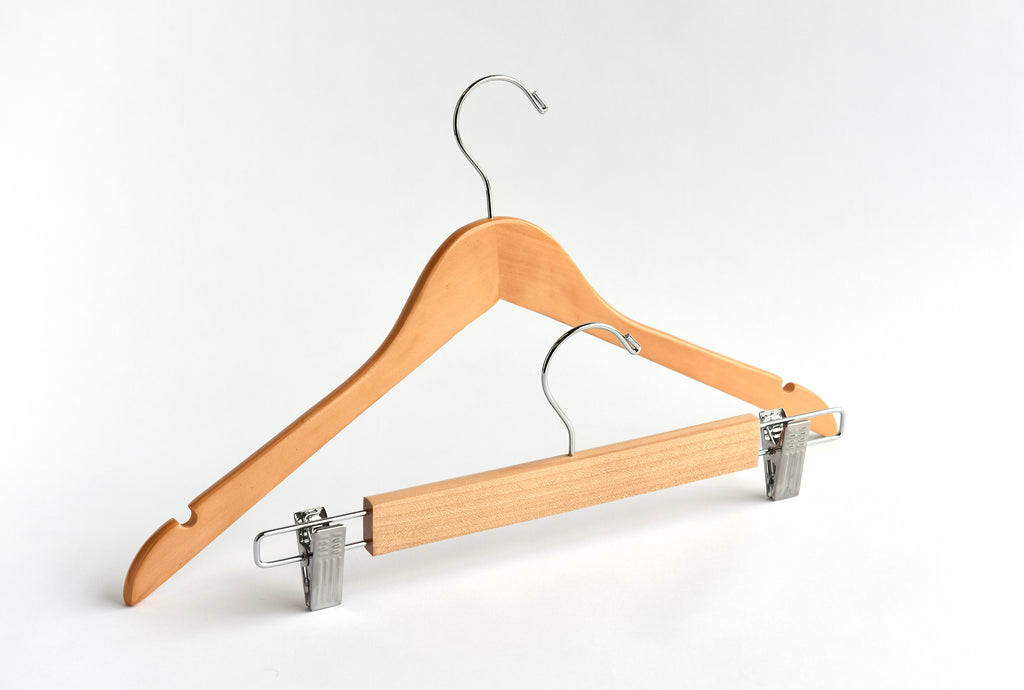 Children's Natural Top & Bottom Mix Wooden Hangers