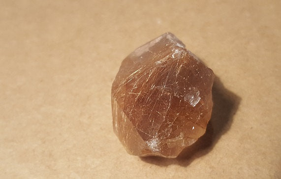 Rutilated quartz specimen