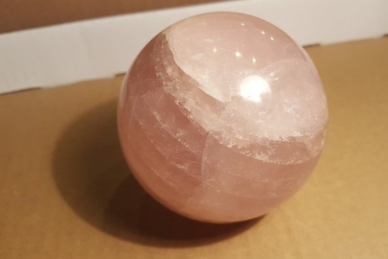 natural polished rose quartz sphere